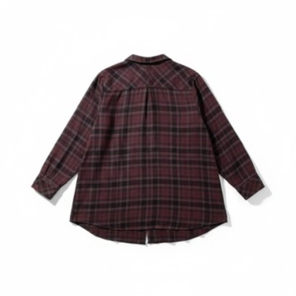 NWT Torrid Harper Brushed Tunic Pullover Brown Plaid Sz 5 (28) Long Sleeves - Picture 5 of 12